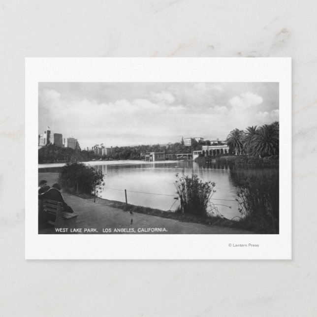 Los Angeles, CA West Lake Park City View Postkarte (Vorderseite)