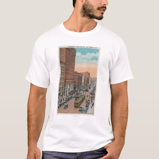 Los Angeles, CABroadway von der 4. Straßen-Ansicht T-Shirt (Vorderseite)