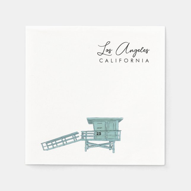 Los Angeles California Aquarellstand Serviette (Vorderseite)