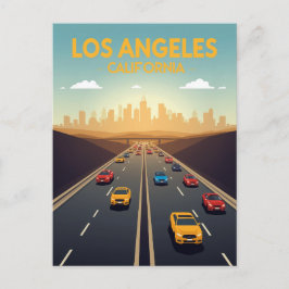 Los Angeles California Autobahn Verkehr Postkarte