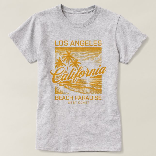 Los Angeles California Beach Paradise West Coast T-Shirt (Design vorne)