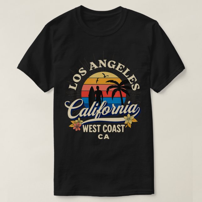 Los Angeles California Beach Surf Sommerurlaub T-Shirt (Design vorne)