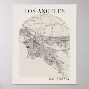 Los Angeles California Boho Arch Street Karte Poster