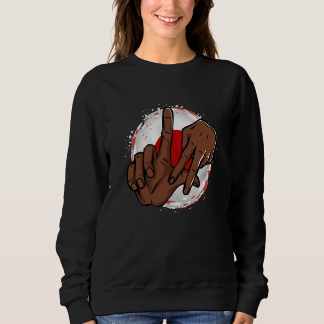 Los Angeles California Chicano Japan Flag LA Hand  Sweatshirt (Vorderseite)