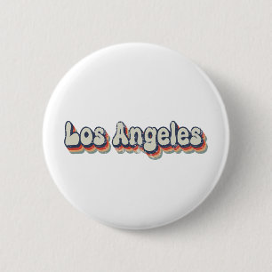 Los Angeles California Chrome City Classic Art Button