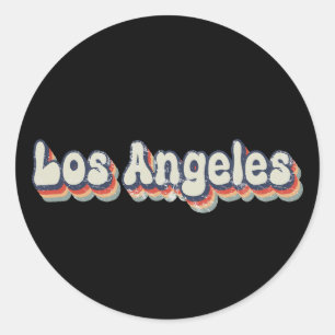 Los Angeles California Chrome City Classic Art Runder Aufkleber