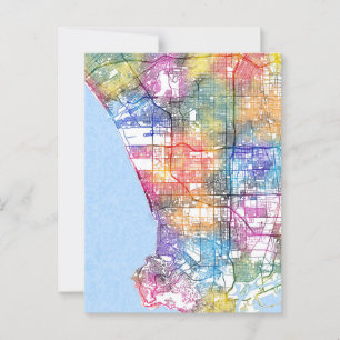 Los Angeles California City Map Postkarte