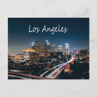 Los Angeles California City Skyline in der Nacht Postkarte