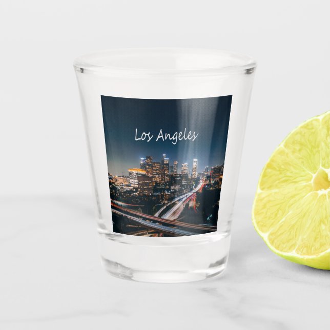 Los Angeles California City Skyline Schnapsglas (Vorderseite)