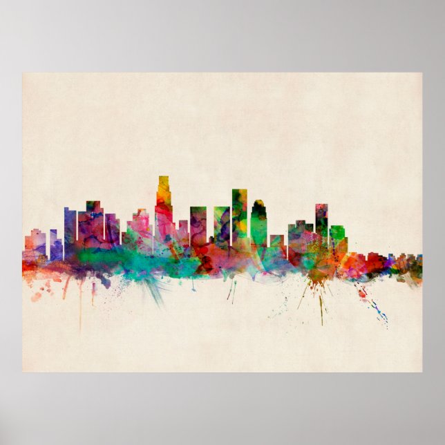 Los Angeles California Cityscape Skyline Poster (Vorne)