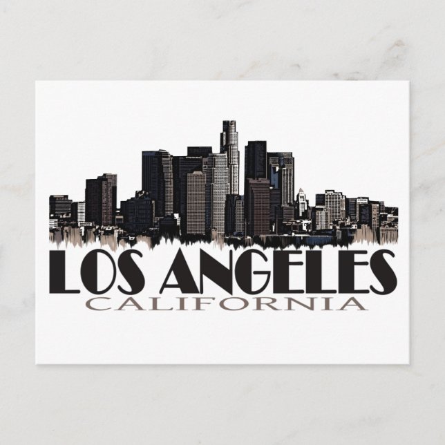 Los Angeles California dunkle Skyline Postkarte (Vorderseite)