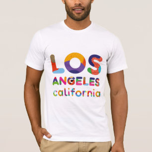 Los Angeles California farbiger Text T-Shirt