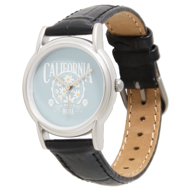 Los Angeles California Floral Graphic Armbanduhr (Schrägansicht)
