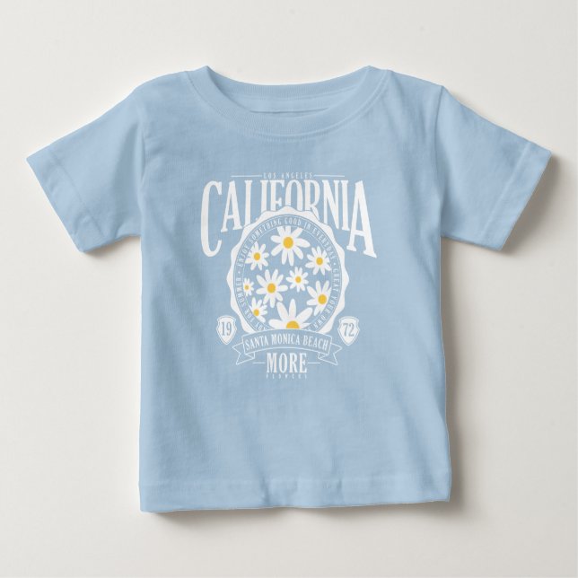 Los Angeles California Floral Graphic Baby T-shirt (Vorderseite)
