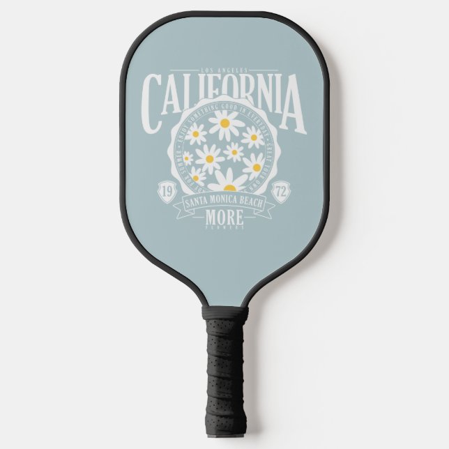 Los Angeles California Floral Graphic Pickleball Schläger (Vorderseite)