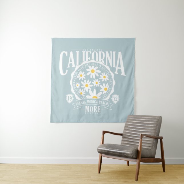 Los Angeles California Floral Graphic Wandteppich (Beispiel)