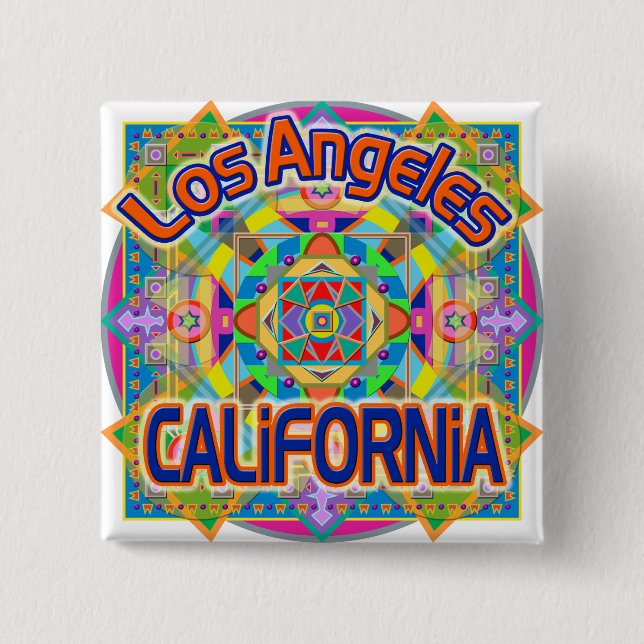 Los Angeles CALIFORNIA Happy Button (Vorderseite)