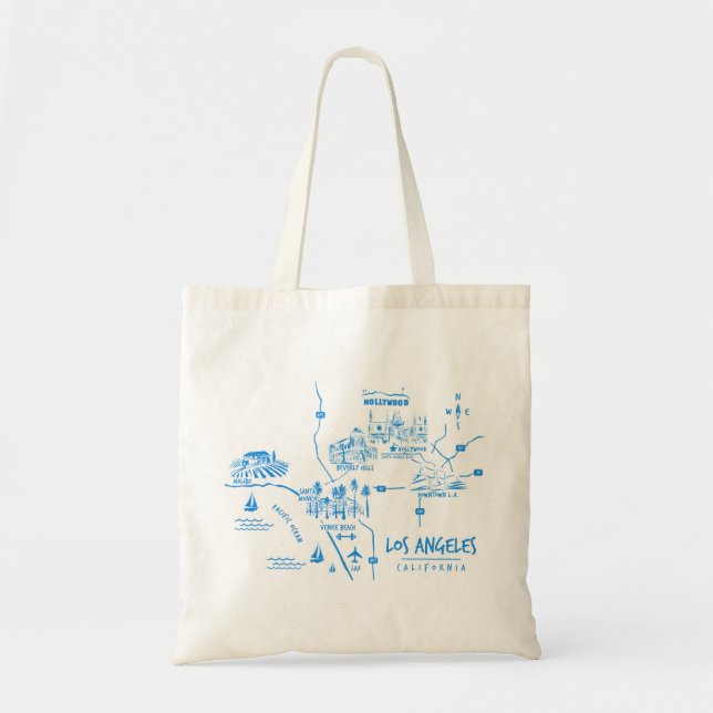 Los Angeles California Illustriert Map Tasche (Vorne)
