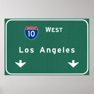 Los Angeles California Interstate Highway Freeway Poster
