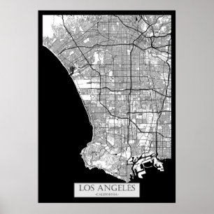 Los Angeles California Karte Poster