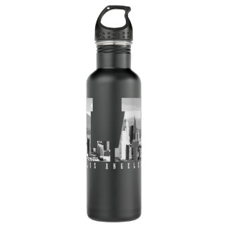 Los Angeles California LA Skyline Pride Black Whit Edelstahlflasche