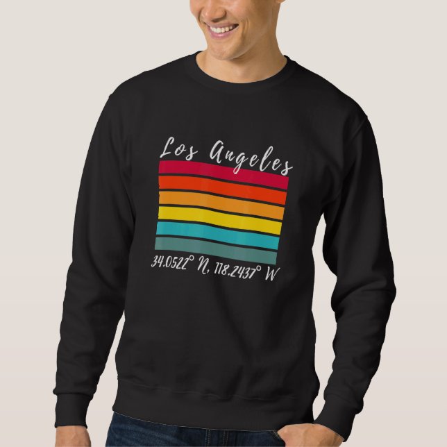 Los Angeles California Latitude Longitude La Souve Sweatshirt (Vorderseite)