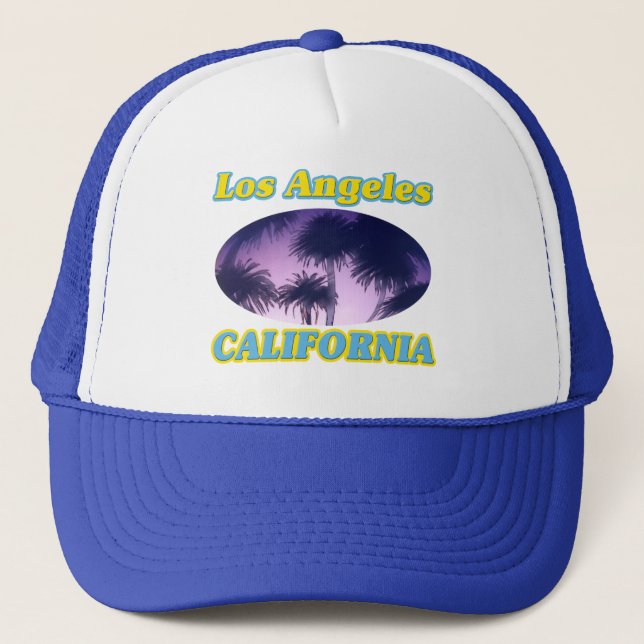 "Los Angeles California Palm Trees" Hat Truckerkappe (Vorderseite)