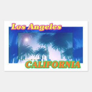 "Los Angeles CALIFORNIA" Palmbaumaufkleber Rechteckiger Aufkleber