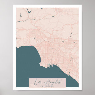 Los Angeles California Pink und Blue Niedlich Scri Poster
