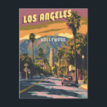 Los Angeles California Postkarte<br><div class="desc">Tauchen Sie ein in eine Welt des Sonnenscheins, des Surfens und des klassischen kalifornischen cool. Machen Sie einen Ausflug in die von Palmen gesäumten Boulevards, genießen Sie das Hollywood-Rampenlicht oder entspannen Sie am Strand bei einer pazifischen Brise im Haar. Dieses Plakat ist Ihr Ticket für die zeitlose Anziehungskraft von LA....</div>