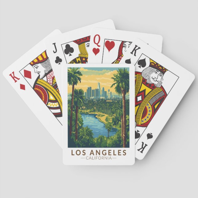 Los Angeles California Reisen Vintag Spielkarten (Rückseite)