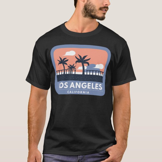 Los Angeles California Retro Skyline Design T-Shirt (Vorderseite)