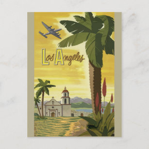 Los Angeles California Retro Vintage Travel Poster Postkarte