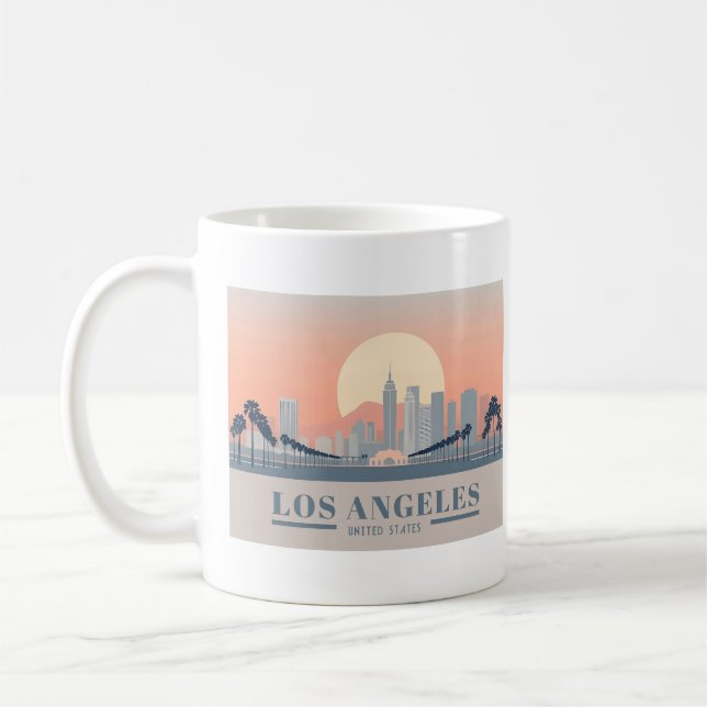Los Angeles California Skyline Pastel Travel Kaffeetasse (Links)