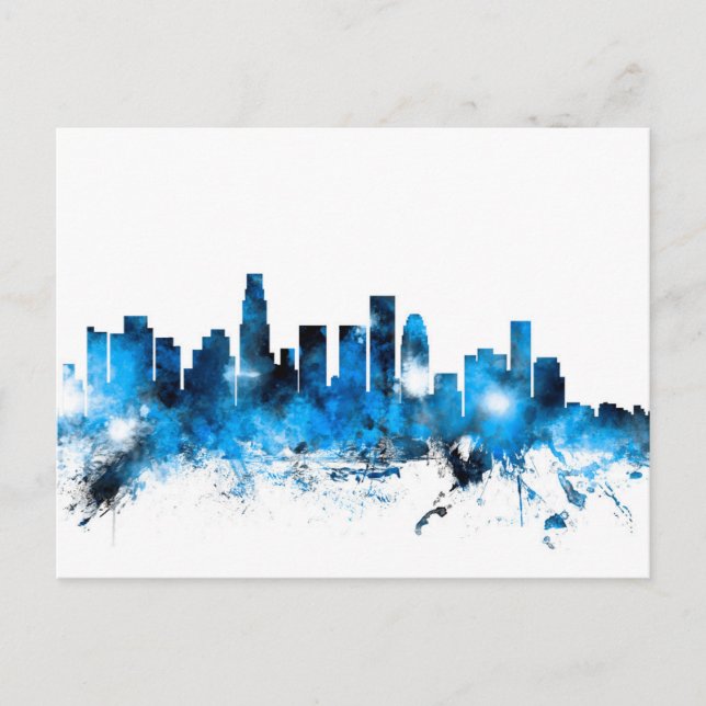 Los Angeles California Skyline Postkarte (Vorderseite)