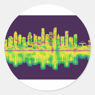 Los Angeles California Skyline Runder Aufkleber