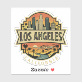 Los Angeles California Skyline Vintage Travel Aufkleber
