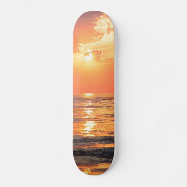 Los Angeles California Strand bei Sonnenuntergang Skateboard (Vorderseite)