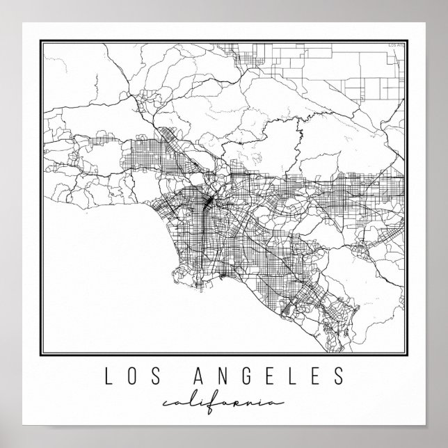 Los Angeles California Street Map Poster (Vorne)