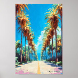 Los Angeles California USA Vintage Travel Poster
