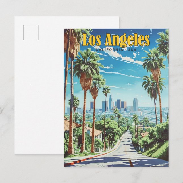 Los Angeles California USA Vintage Travel Postkarte (Vorne/Hinten)