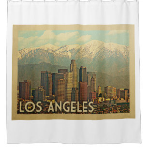 Los Angeles California Vintage Travel Duschvorhang
