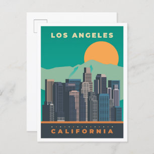 Los Angeles California Vintage Travel Illustration Postkarte