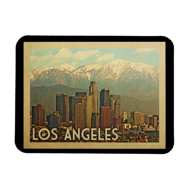 Los Angeles California Vintage Travel Magnet (Horizontal)