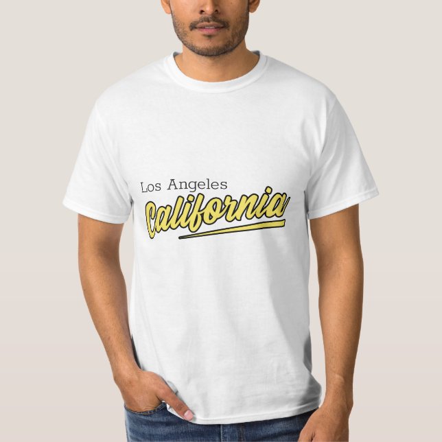 Los Angeles California Yellow Typografy T-Shirt (Vorderseite)