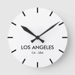 Los Angeles California Zeitzone minimalistisch Runde Wanduhr