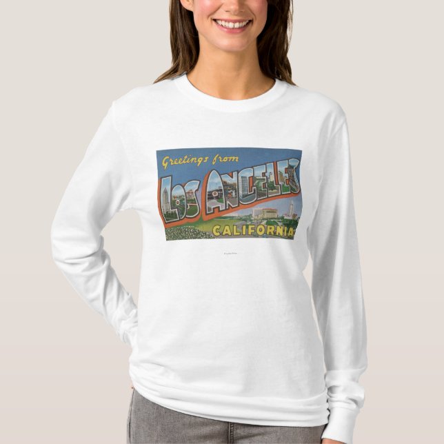 Los Angeles, CaliforniaLarge Buchstabe-Szenen T-Shirt (Vorderseite)