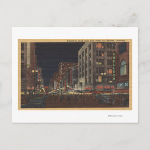 Los Angeles, CASouth View of Broadway vom 6. Postkarte
