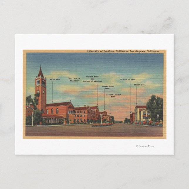 Los Angeles, CAView vom US-amerikanischen Campus Postkarte (Vorderseite)
