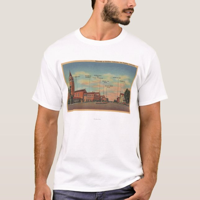 Los Angeles, CAView von U.S.C. Campus T-Shirt (Vorderseite)